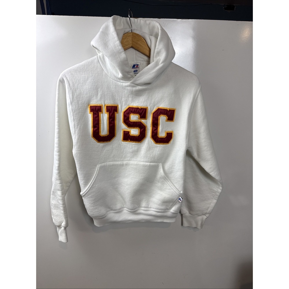 Russell Athletic USC Trojans White Sweatshirt Hoodie College Fan Apparel